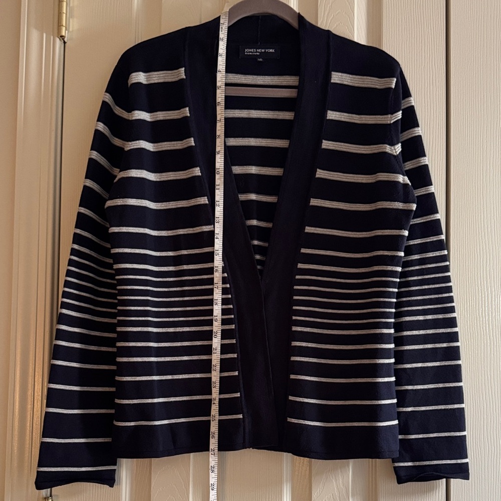 Jones New York Striped Cardigan L – Timeless Layering Piece - Picture 3 of 6